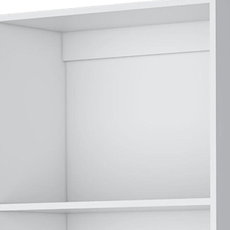 HomeRoots 71" White Wood Four Tier Bookcase image number 3