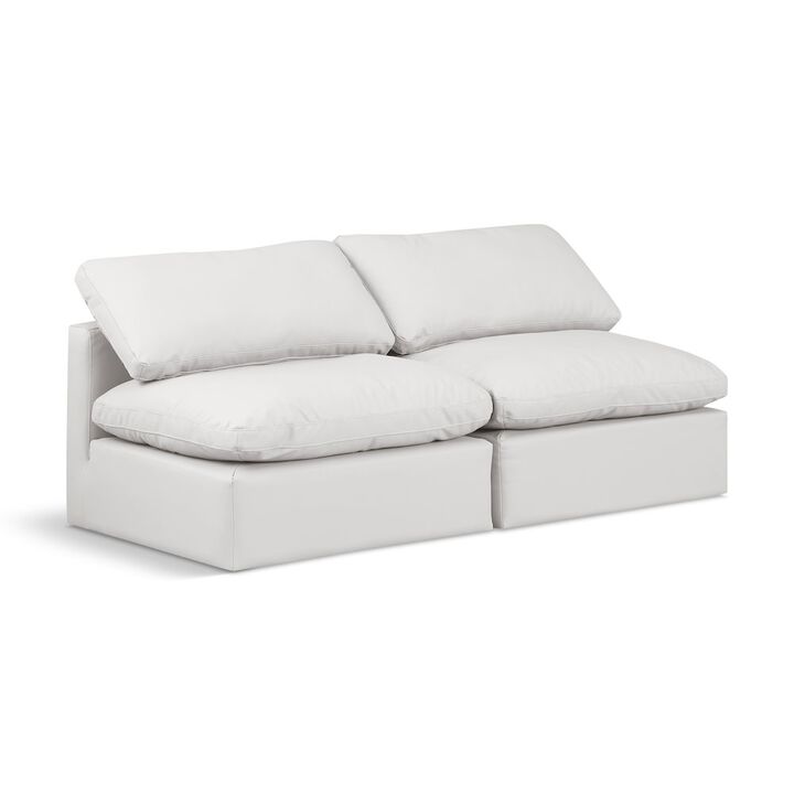 Meridian Furniture Indulge Cream Vegan Leather Modular Sofa