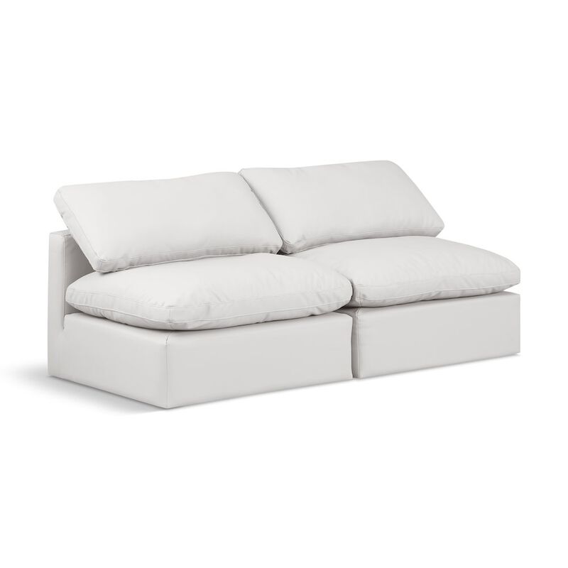 Meridian Furniture Indulge Cream Vegan Leather Modular Sofa