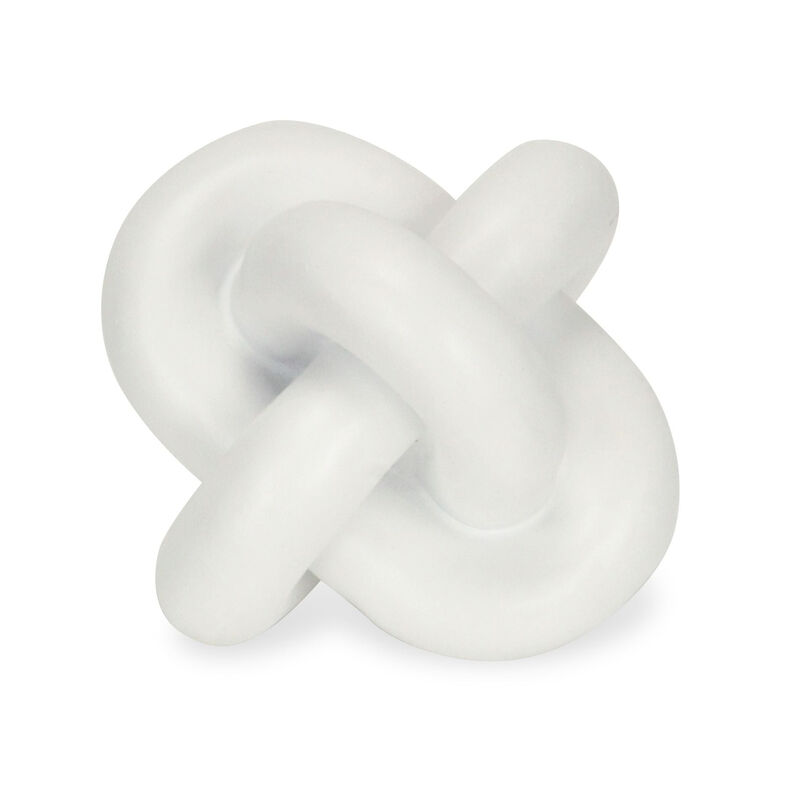 HomeRoots 5" White Resin Knot Tabletop Sculpture image number 2