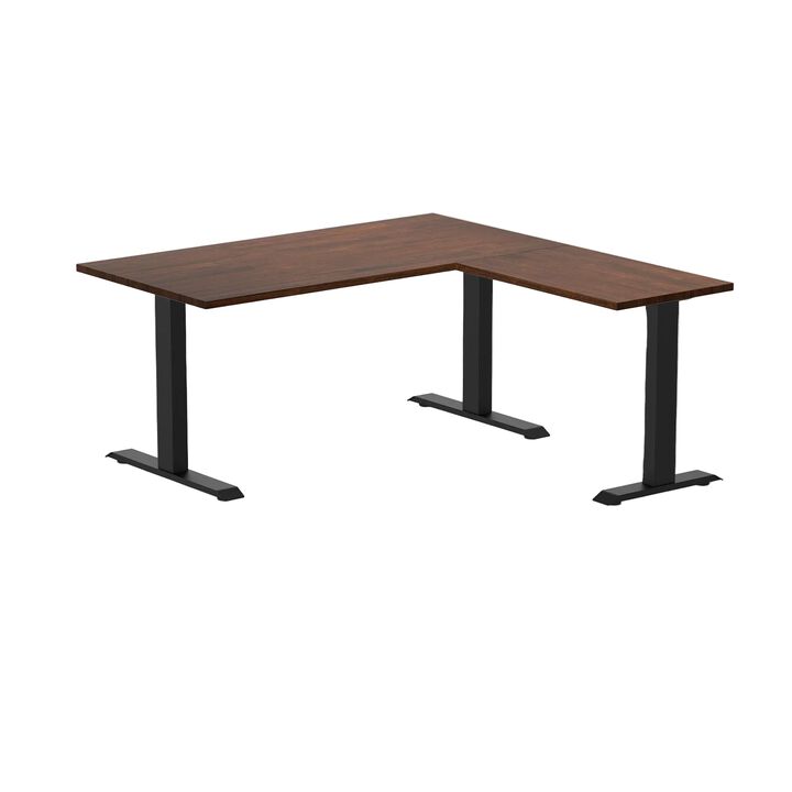 Desky Zero Rubberwood L-Shape Office Desk