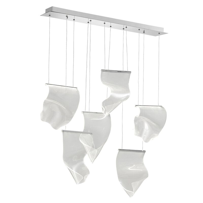 Acrylic Lace Chandelier Chrome Acrylic Integrated LED Dimmable