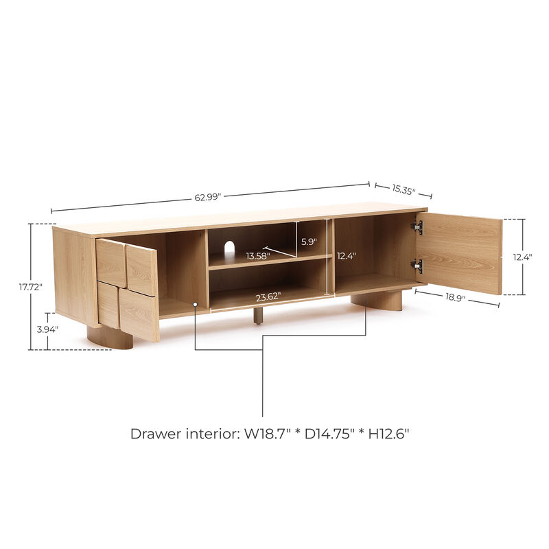 63" Zendic Wood TV Console image number 5