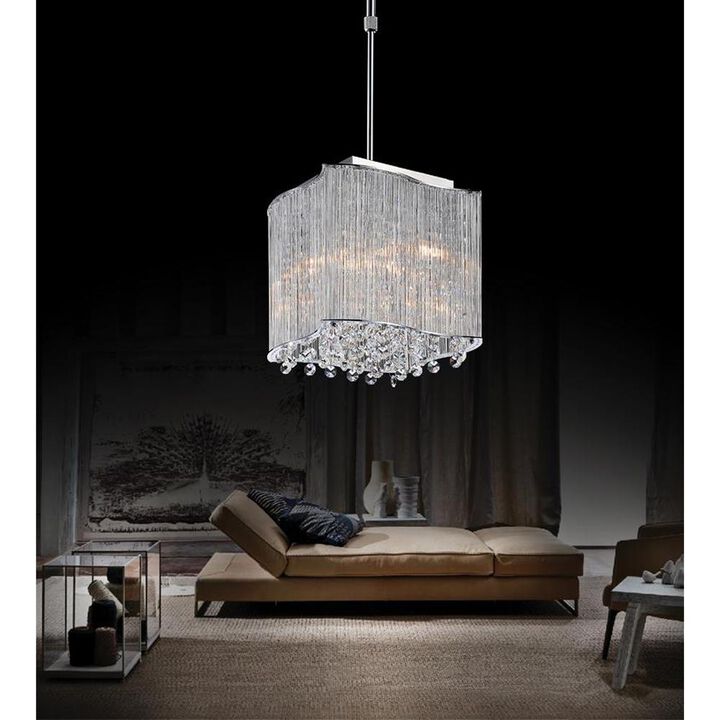 CWI Lighting Elsa 3 Light Drum Shade Mini Pendant With Chrome Finish