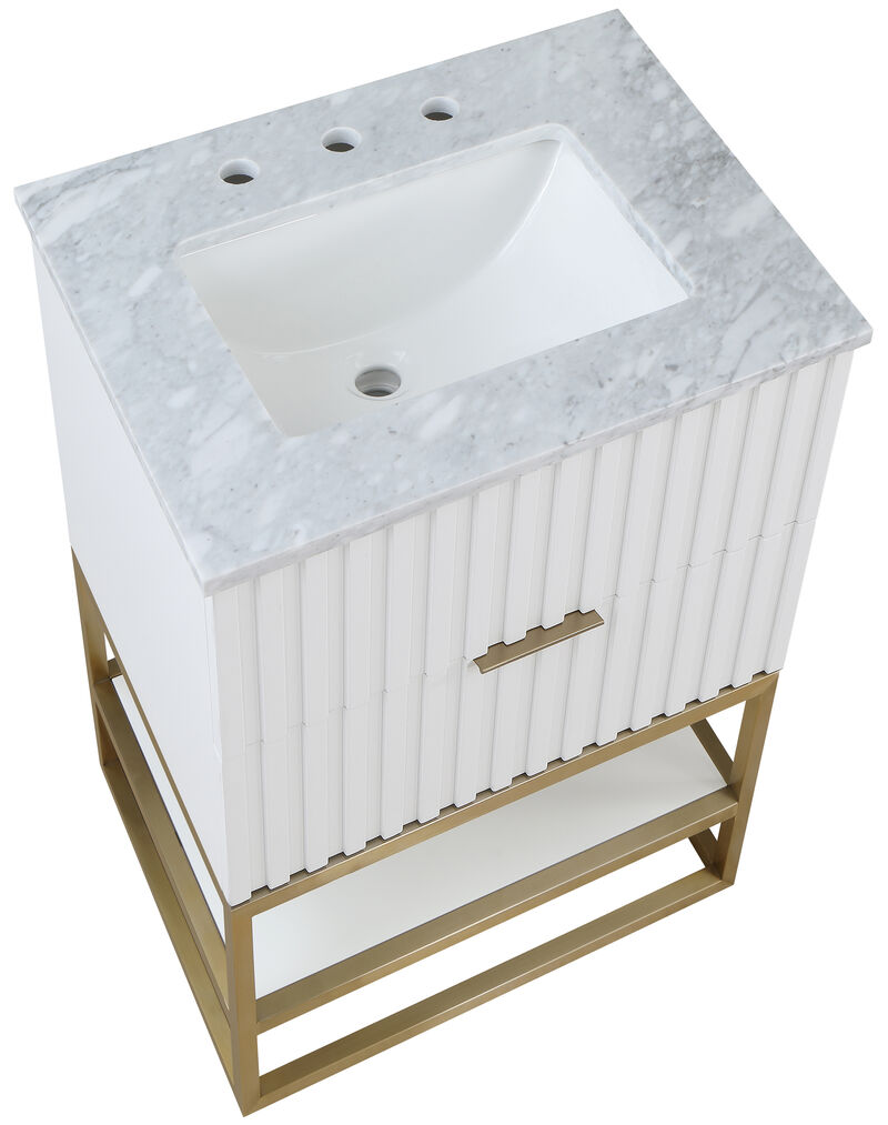Meridian Furniture Monad White Bathroom Vanity image number 8