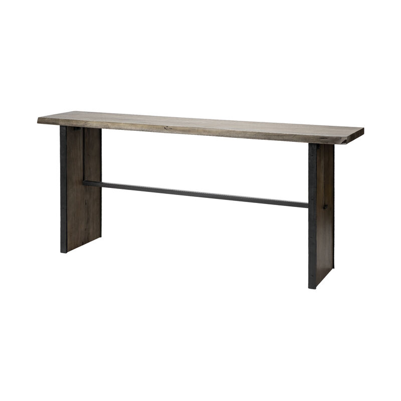 HomeRoots 70" Brown Solid Wood Solid Console Table image number 2