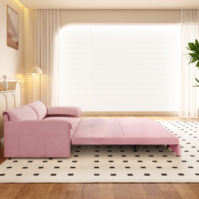 Lescet Velvet Pull‑Out Sleeper Sofa Bed image number 7