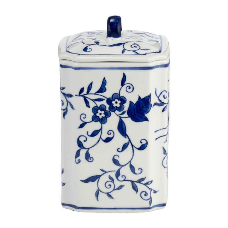 Ceramic Box Jar With Lid, Blue image number 2