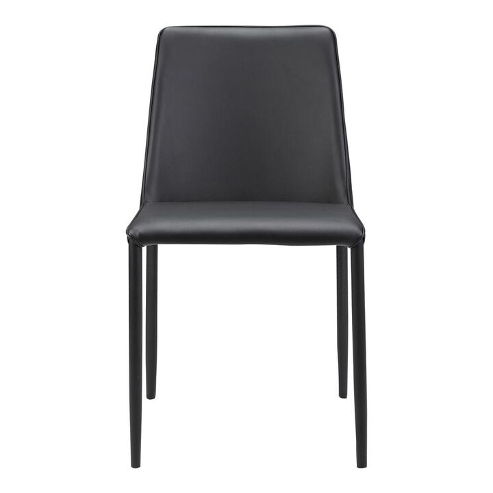 Moe's Home Collection NORA PU DINING CHAIR BLACK-M2