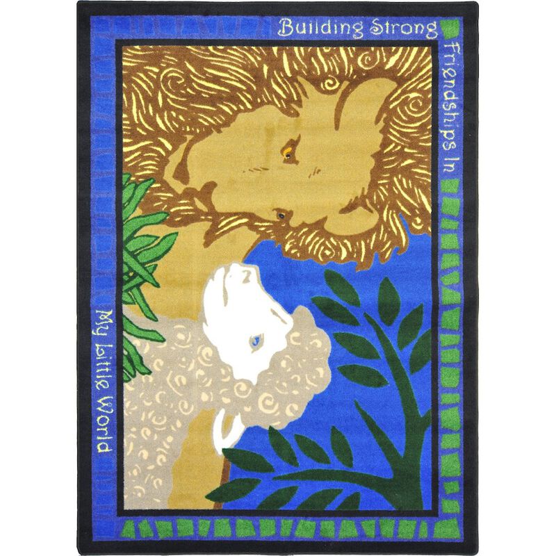 Joy Carpets Kid Essentials My Little World 7'7 Round Area Rug in Color Multi