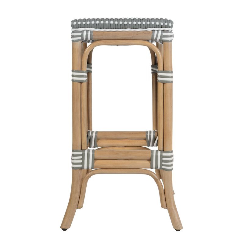 Butler Specialty Laguna 24.5 in. Seat Height Rattan Counter Stool, Gray and White image number 5