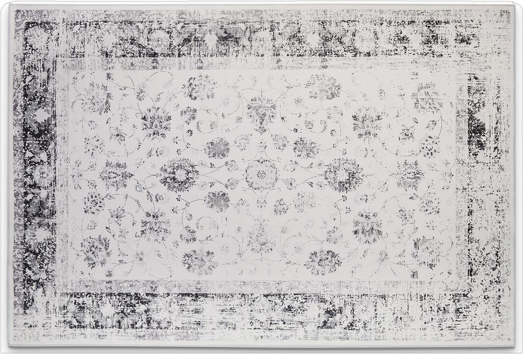 HomeRoots Floral Distressed Area Rug