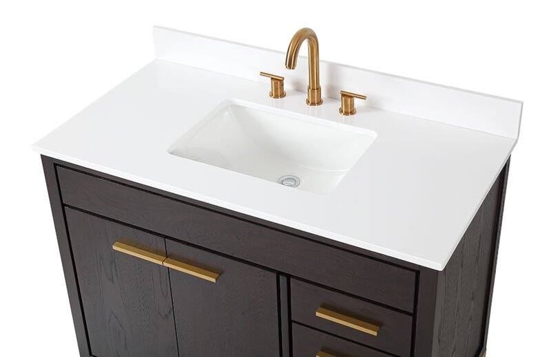 42 Inch Tennant Brand Modern Style Beatrice Bathroom Sink Vanity Wenge Finish image number 5