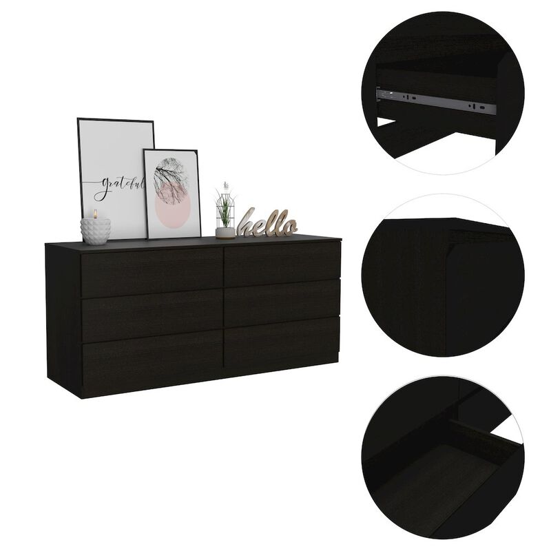 Plethoria Home 6-Drawer Rectangle Dresser Black Wengue image number 3