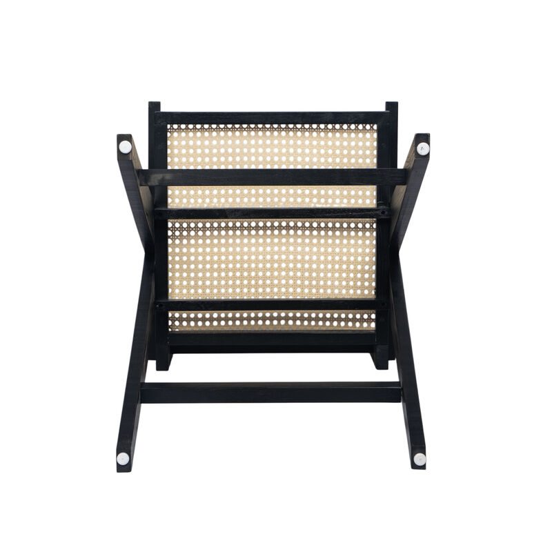 Merax Cream Woven Cane Plastic Backrest Bar Stool