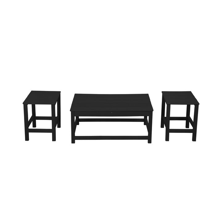 WestinTrends 3-Piece Outdoor Patio Adirondack Coffee and Side Table Set
