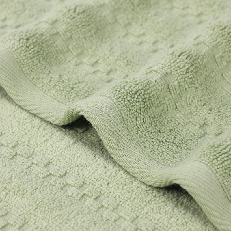 Zero Twist Cotton Waffle Stripe Towel Set Plush Absorbent Towels image number 2