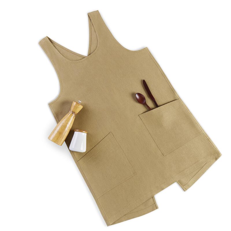 Solino Home 100% Pure Linen Apron - Linen Smock Apron