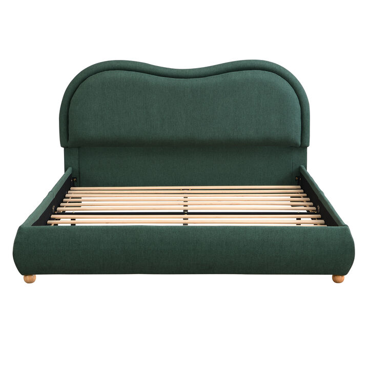 Kibtru Queen Size Upholstered Platform Bed