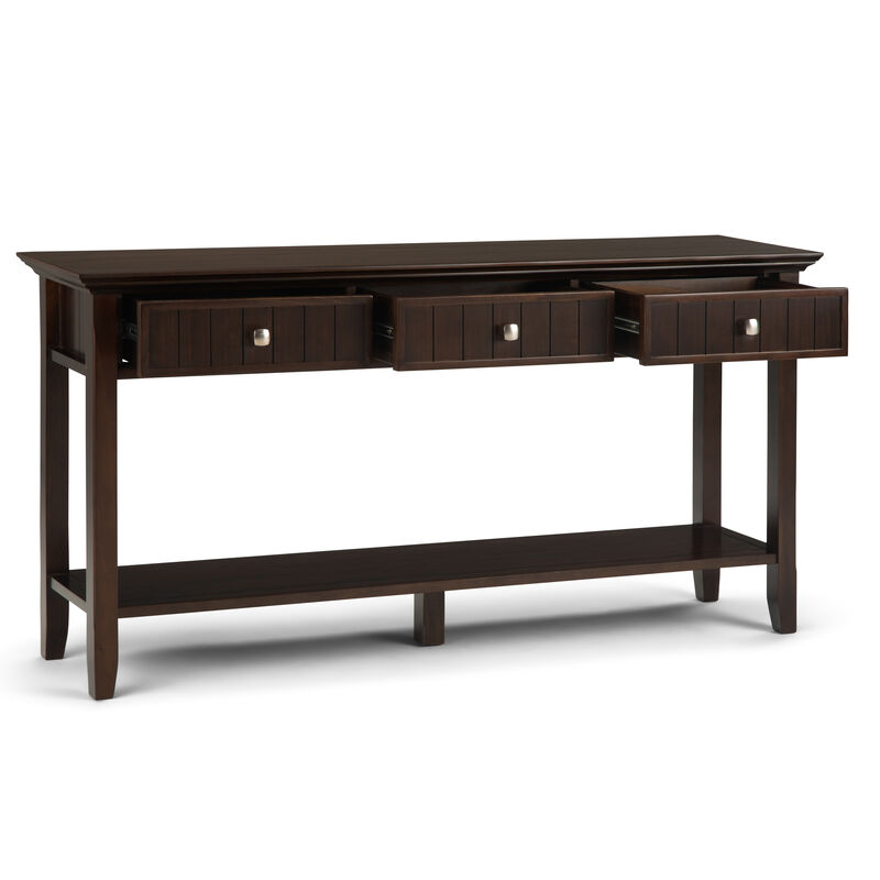 Acadian 60 inch Wide Solid Wood Wide Console Sofa Table in Brunette Brown image number 3