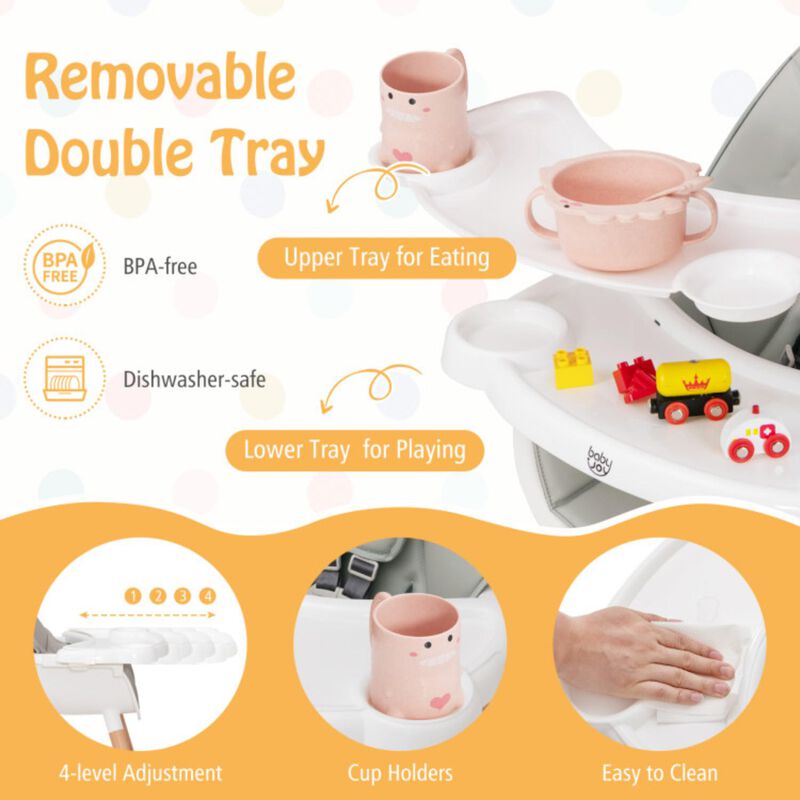 Hivvago Baby High Chair with Dishwasher Safe Tray