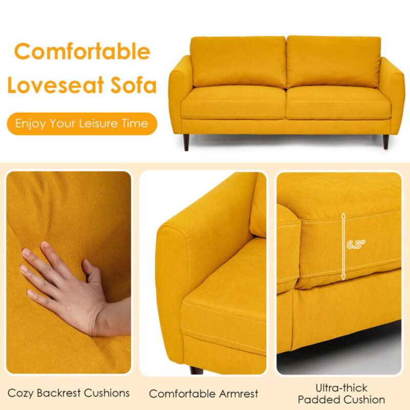 72" Small Fabric Loveseat Sofa Couch image number 5