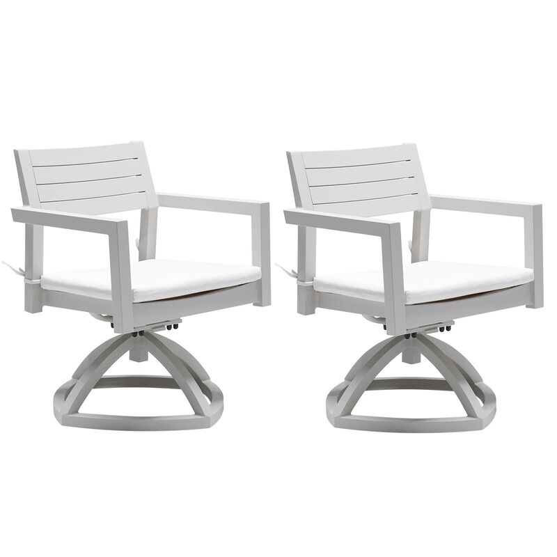 MONDAWE 2 Pieces Outdoor Patio Aluminum Swivel Rocker Chairs with Outdoor-grade Sunbrella Fabric Cushions,Grayish image number 0
