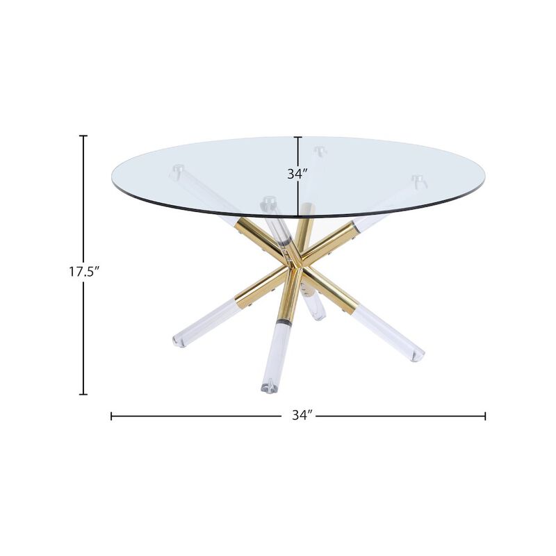 Meridian Furniture Mercury Acrylic/Gold Coffee Table