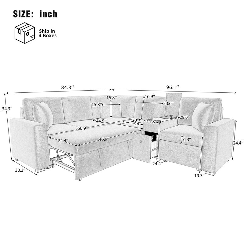 Skirv L-shaped Convertible Sofa image number 9