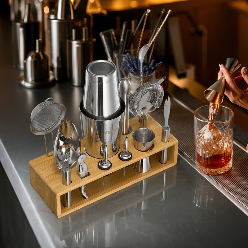 Stainless Steel 13-Piece Bartender Kit with Cocktail Shaker and Bar Tools