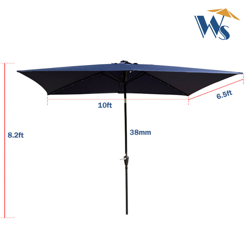 Streamdale 10ft Patio Solar LED Umbrella w/ Crank