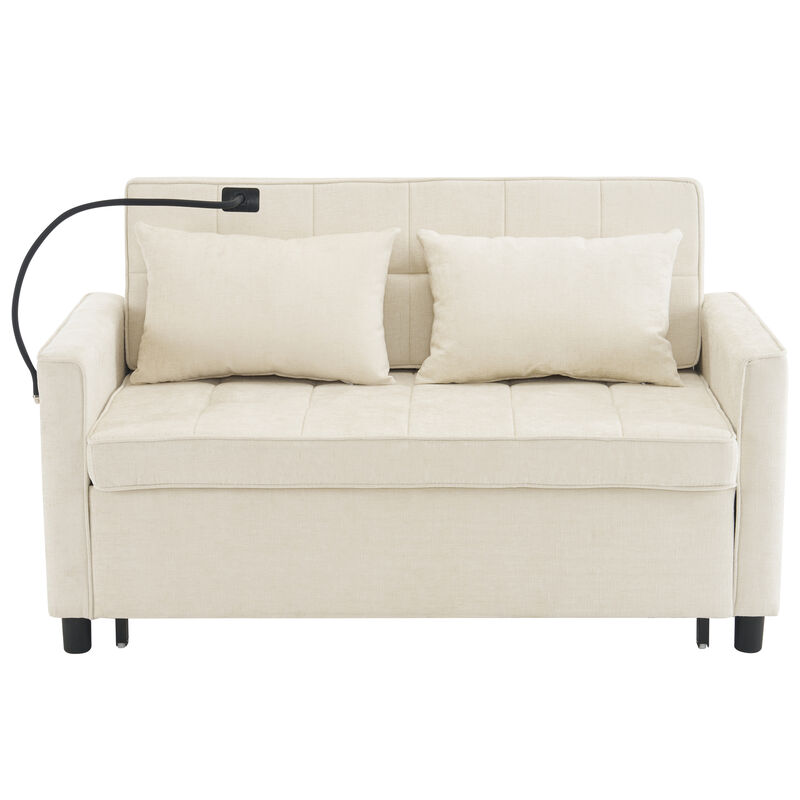 Whisen Pull-out  Loveseats, Reversible Backrest Cushion, Side Pockets, 2 USB Ports, Phone Holder image number 0