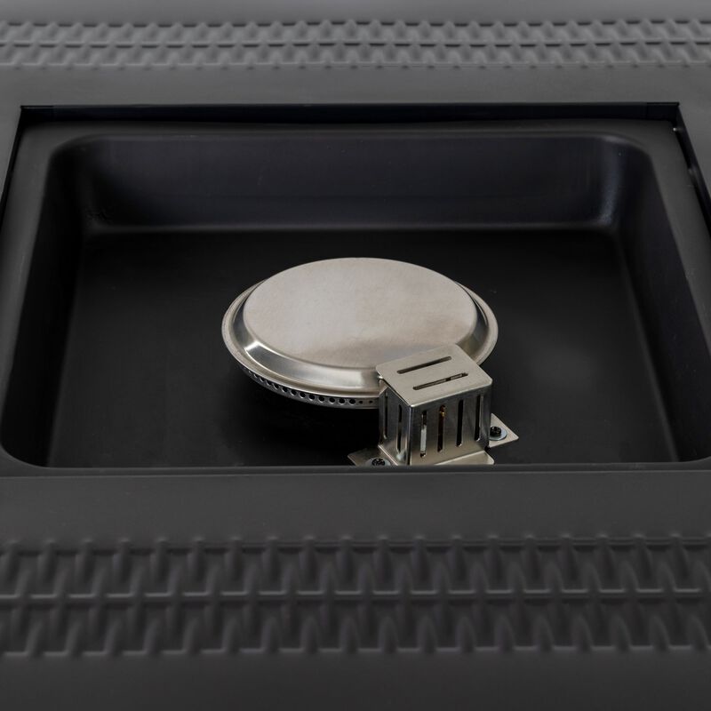 Mondawe Black 28-Inch Iron 50,000 BTU Square Propane Fire Pit Table With Adjustable Flame