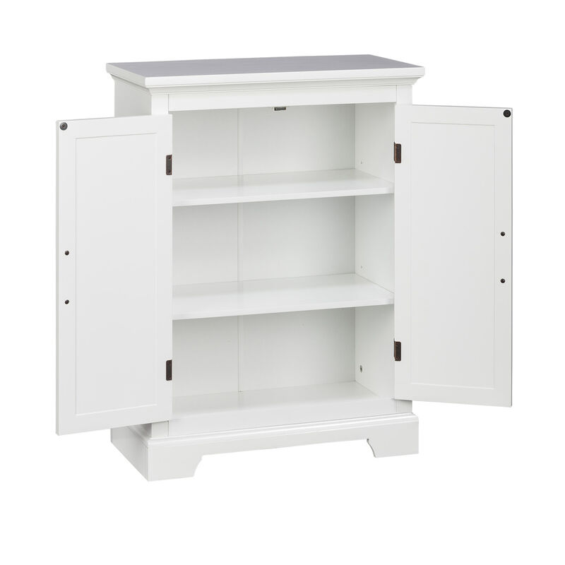 St. James Freestanding Two-Door Floor Cabinet , White image number 2