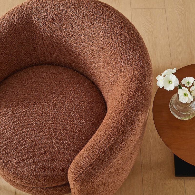 Affinity Upholstered Boucle Fabric Curved Back Armchair image number 8