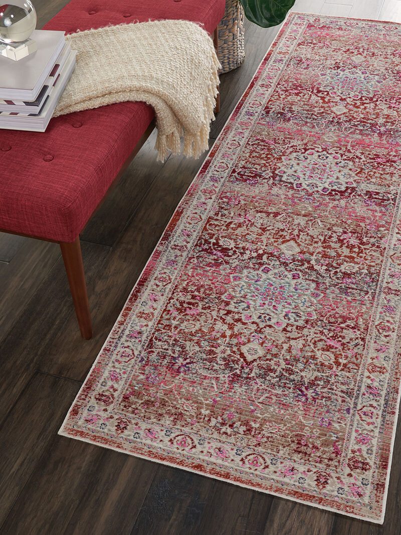 Vintage Kashan VKA01 Red 2'4" x 8' Rug