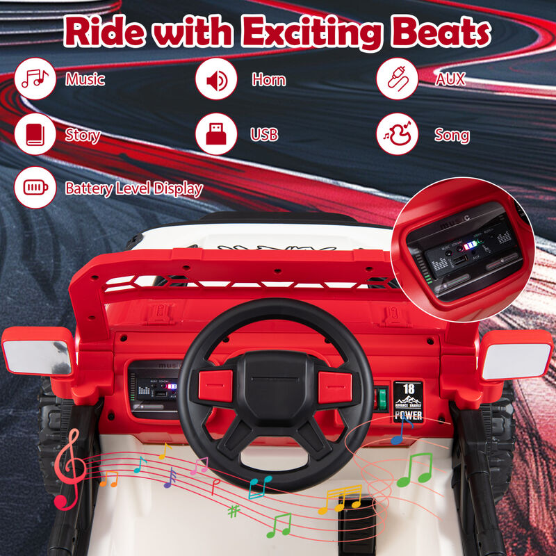 12V Kids Ride On Toy Truck with 3 Speeds and Remote Control for Yard image number 4