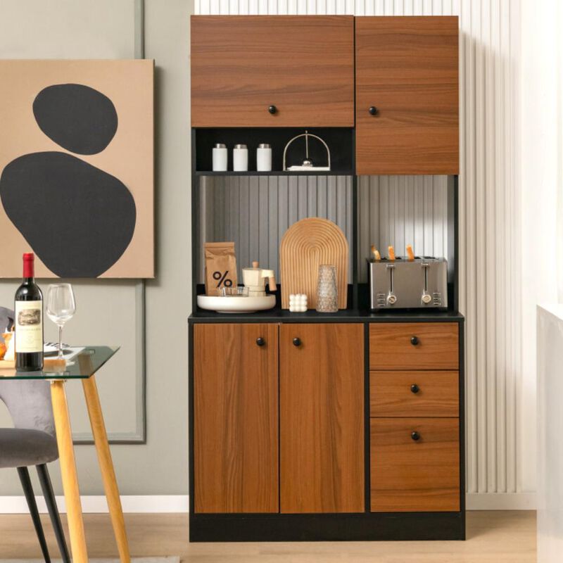 Hivvago 71 Inch Kitchen Pantry with 3 Storage Cabinet and 3 Deep Drawers