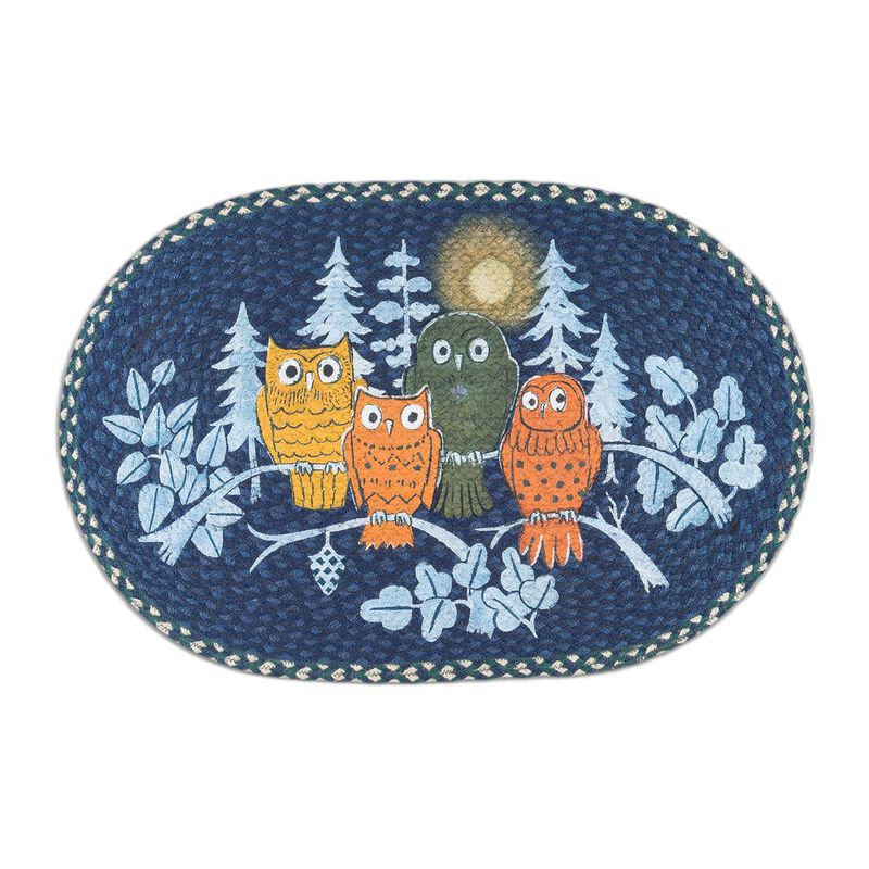Earth Rugs Op-582 Midnight Owls Oval Patch 20 X 30 image number 0
