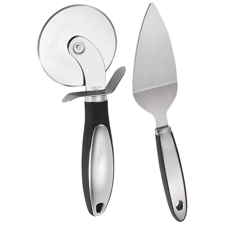 Stainless Steel  Wheel Pizza Cutter and Pie Server, set of 2