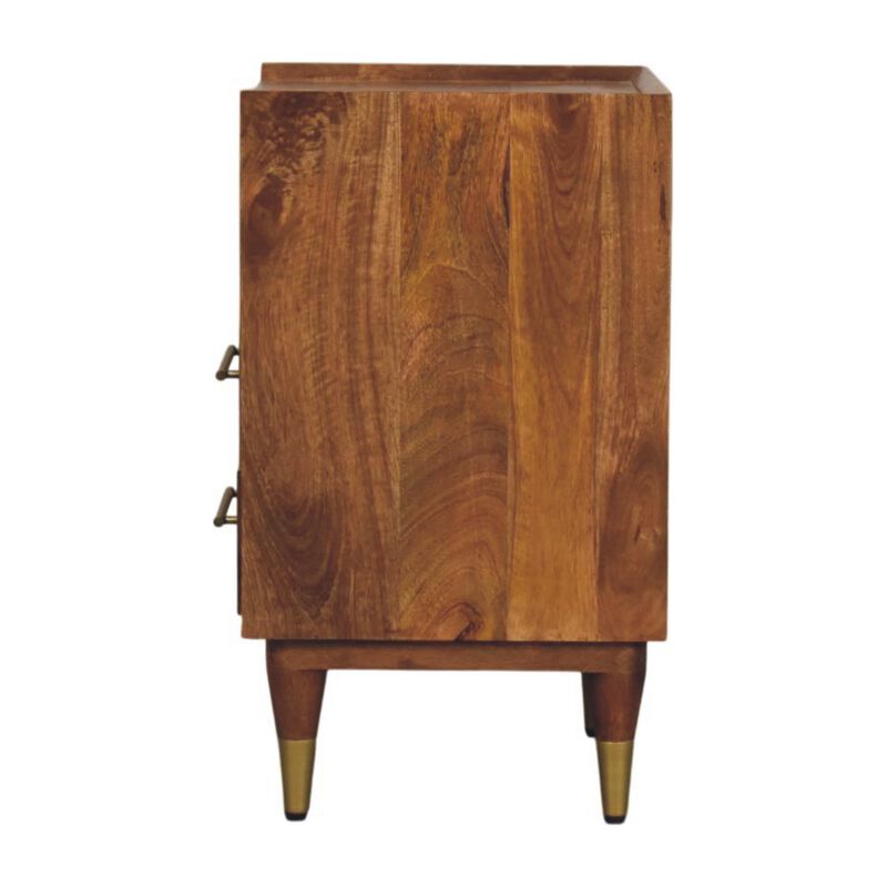 Artisan Furniture Solid Wood Valenza Brass Accent Bedside, Brown image number 8
