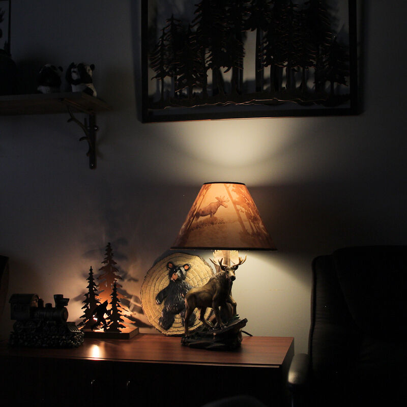 North American Bull Moose Table Lamp W Shade image number 8