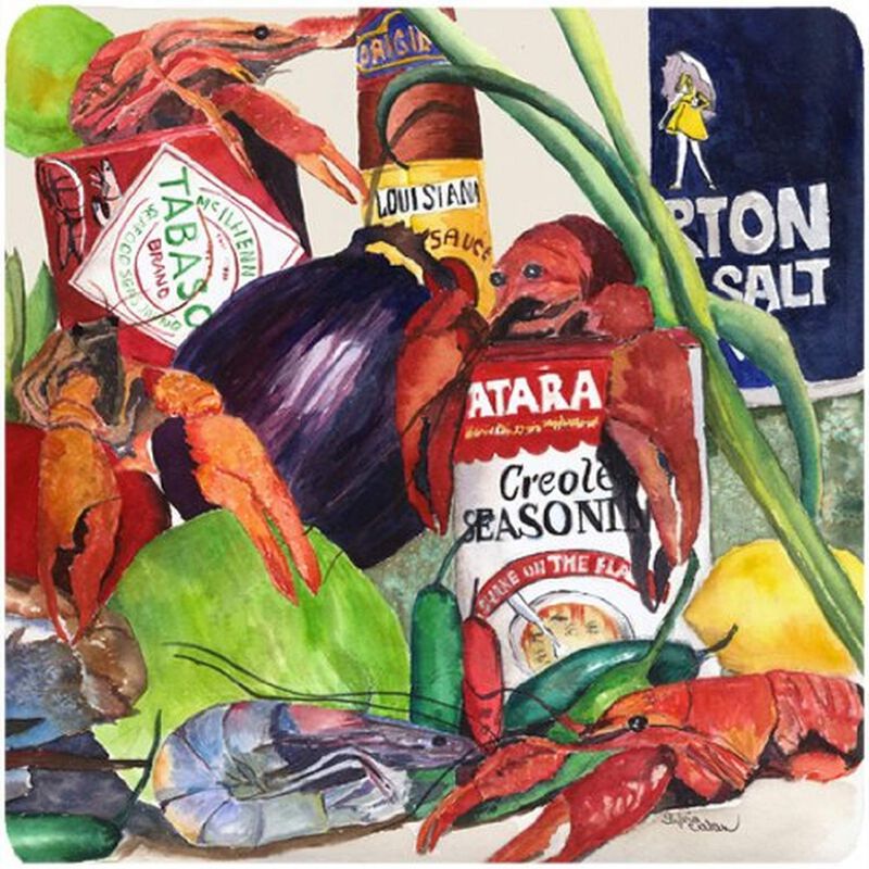 Caroline's Treasures 8540-2FC Louisiana Spices Foam Coasters (Set of 4), 3.5 H x 3.5 W, Multicolor