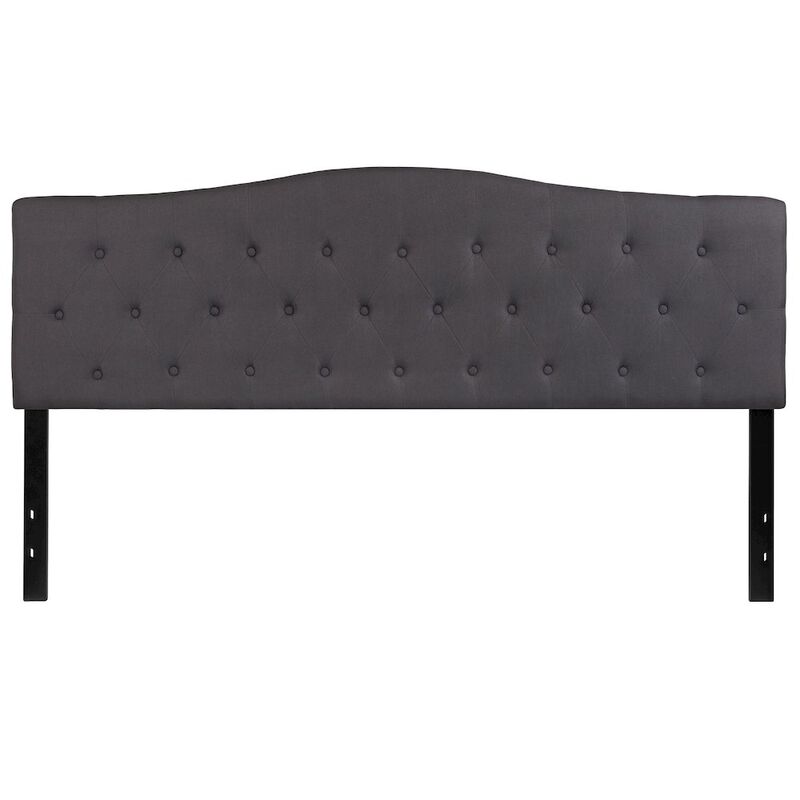 Flash Furniture Tufted Upholstered King Size Headboard in Dark Gray Fabric image number 0