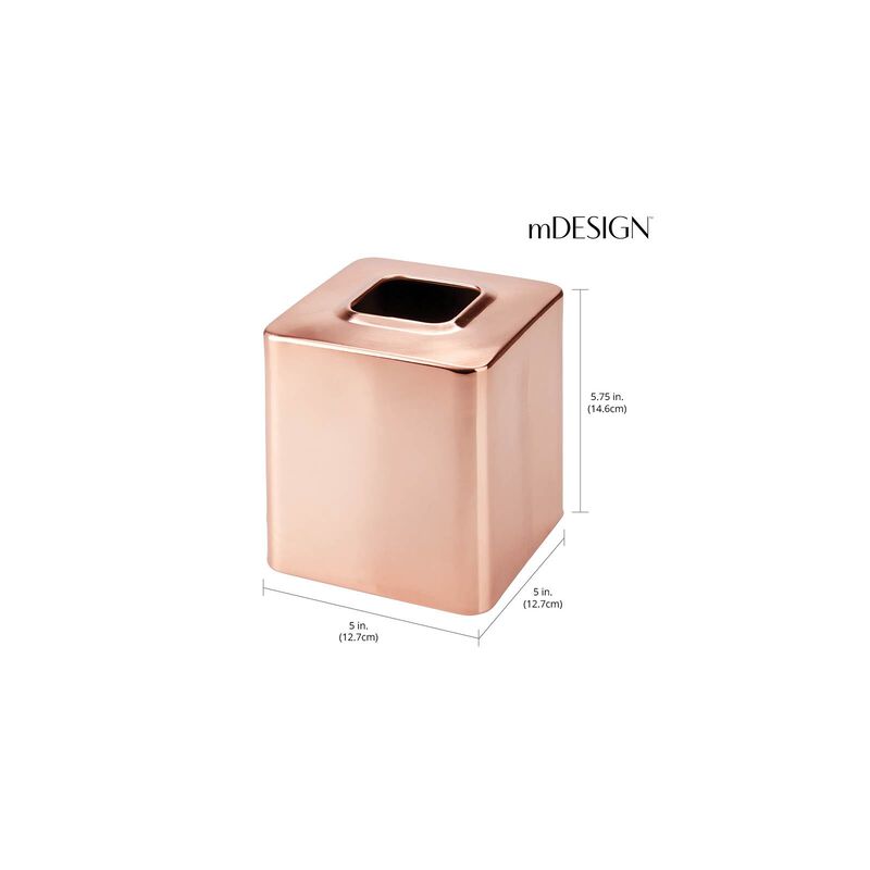 mDesign Metal Square Tissue Box Cover for Bathroom image number 4