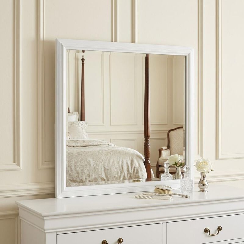 HomeRoots 35" White Framed Dresser Mirror image number 1