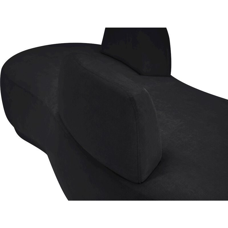 Meridian Furniture Argyle Black Chenille Fabric Chaise/Loveseat