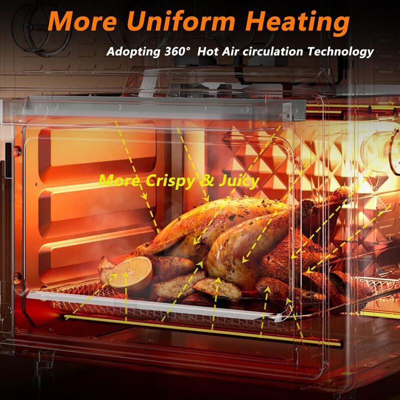 12.5 Quart 7-in-1 Convection Stainless Steel Toaster Oven with 5 Pre-Set Menus, 1500W image number 5