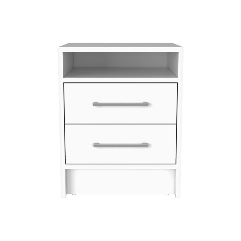 Streamdale Eter Nightstand, Superior Top, Two Drawers - White