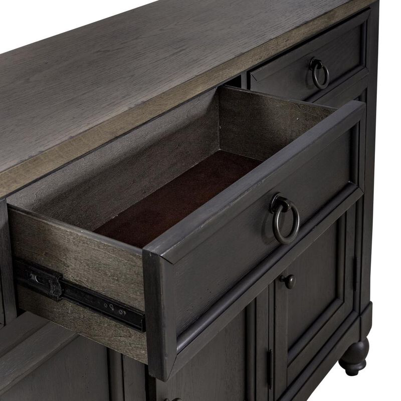Liberty Furniture Americana Farmhouse Hall Buffet- Black in Dusty Taupe image number 9